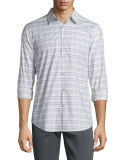 Plaid Slim-Fit Sport Shirt