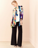 Hand-Painted Silk-Blend Devore Cardigan 