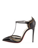 Miss Early Patent 100mm Red Sole Pump, Black
