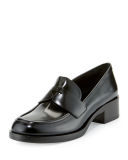Brushed Leather Penny Loafer