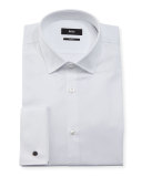 Jacques Slim-Fit Tonal-Dot Dress Shirt, White