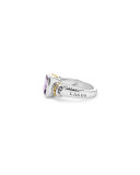 Caviar Color Faceted Ring in White Topaz, Size 7