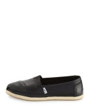 Classic Alpargata Leather Slip-On, Black