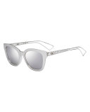 Diorama Caged Mirrored Sunglasses, Silver