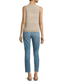 Ribbed Crewneck Sweater Vest, Sahara