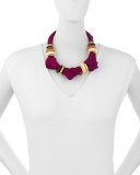 Surrealist Suede Collar Necklace, Magenta