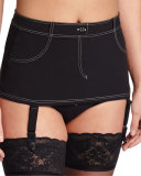 Saperlpopette Mini-Skirt Garter Belt, Houndstooth