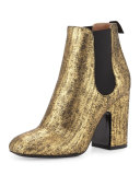 Mila Metallic 100mm Chelsea Boot, Black/Gold