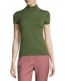 Agy C Evian Short-Sleeve Sweater, Spring Green