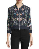Butterfly Garden Bomber Jacket, Multi Colors