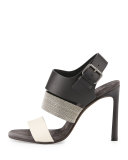 Monili Colorblock 105mm Sandal, Vanilla/Black