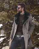 Blurred-Stripes Merino Wool Long-Sleeve Sweater