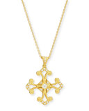 Aegean Diamond Cross Pendant Necklace