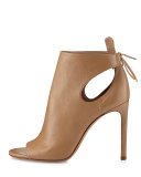 Gabrielle Leather Cutout Bootie, Sand