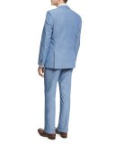Textured Two-Piece Suit, Blue
