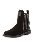 x Zayn Men's Suede Double-Zip Ankle Boot, Nero/Black