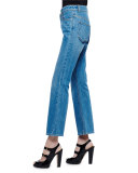 Flare-Leg Cropped Jeans, Indigo
