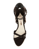 Micah Metallic Angel-Wing Sandal, Black/Rose-Golden