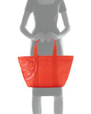 Beach Small Zip Tote Bag, Red