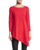 Jewel-Neck Asymmetric Tunic 