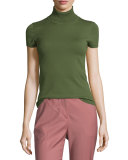 Agy C Evian Short-Sleeve Sweater, Spring Green