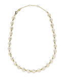 18K Senso Metal-Wrapped Mother-of-Pearl Necklace, 18"