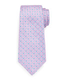 Neat Woven Flower Silk Tie, Pink