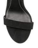 Giselle Suede Chunky-Heel Sandal, Black