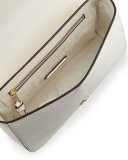 Robinson Embroidered Flap-Top Shoulder Bag, Ivory