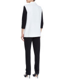 3/4-Sleeve Lux Stretch-Cotton Ponte Top