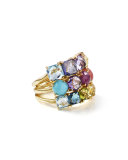 18K Rock Candy Mixed-Stone Cluster Ring in Summer Rainbow, Size 7