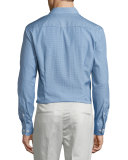 Golf-Club Print Long-Sleeve Sport Shirt, Blue