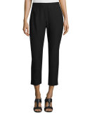 Washable Stretch Crepe Cropped Pants 