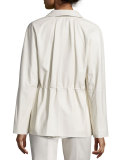 Dalia Drawstring Leather Jacket 