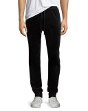 Velour Jogger Pants, Black