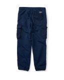 Chino & Terry Cargo Pants, Blue, Size 24