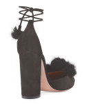 Wild Russian Mink Fur Pump, Urban Gray