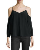 Eclipse Cold-Shoulder Flowy Blouse