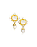 Cabochon Quadriga Pearl Drop Earrings