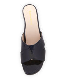 Obert Patent Crisscross Mule Sandal, Navy
