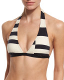 balboa island striped halter swim top