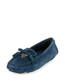 Suede Slip-On Moccasin, Oltremare