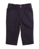 Twill Straight-Leg Pants, Navy, Size 2T-7Y