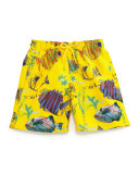 Jam Moon Fish Multi-Print Swim Trunks, Boys' 10-14