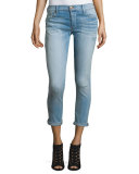 Liv Low-Rise Distressed Ankle Jeans, Sea Glass