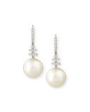 Avenue 18K White Gold South Sea Pearl & Diamond Drop Earrings