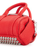 Mini Rockie Leather Satchel Bag, Red