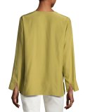 York Matte Silk Blouse, Green