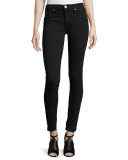 Halle Mid-Rise Super-Skinny Jeans, Jet Black