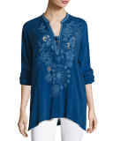 Lusana Embroidered Georgette Top